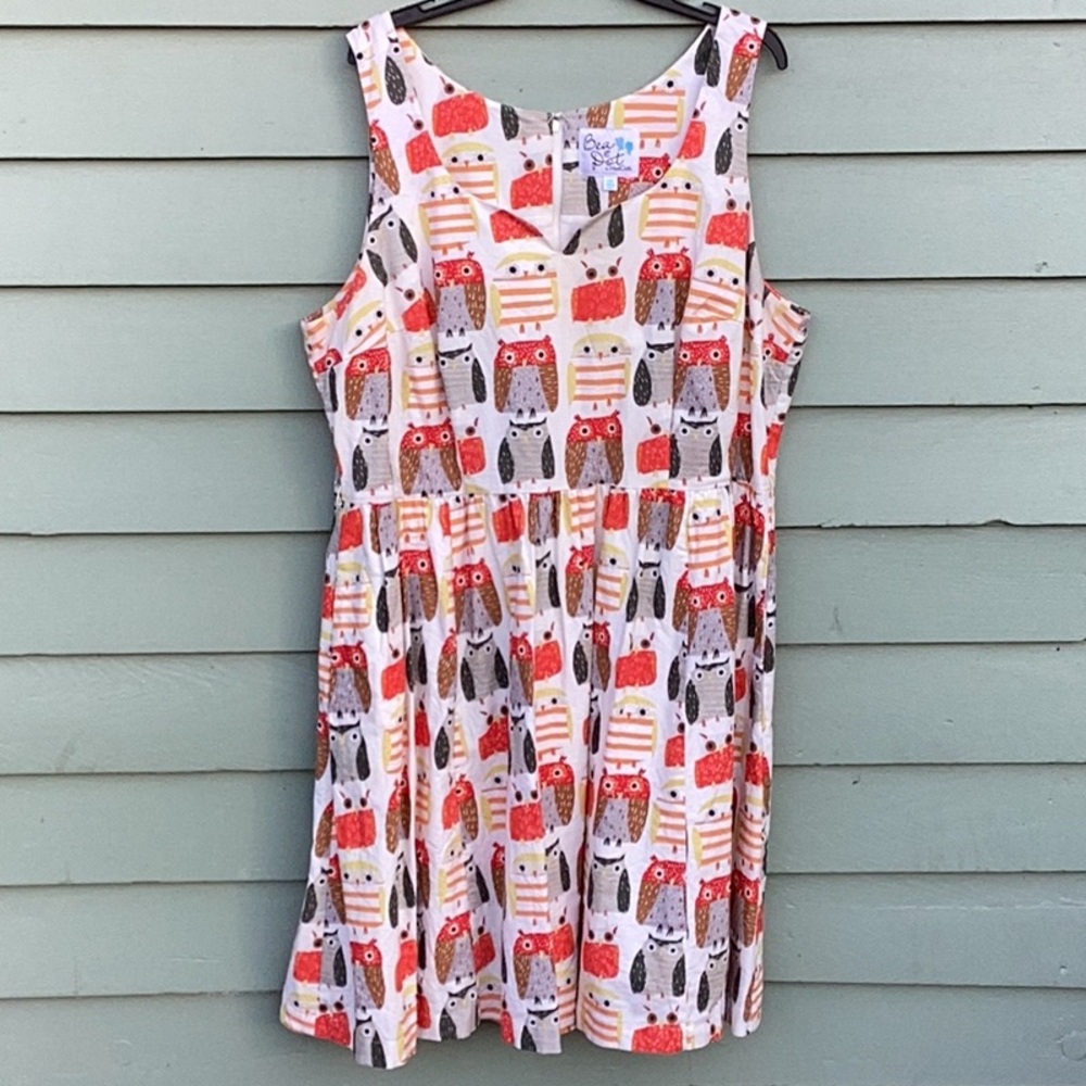 Bea and Dot by ModCloth Owl print Dress Sleeveless with Pockets US size 2X